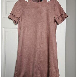 Velvet Rose Sheath Dress | Soft Suede Feel | Elegant & Feminine | Size M